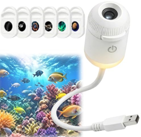 HD Smart Dynamic 5D Holographic Night Light Projector, Plug and Play HD Star Projector with 3/6/12/24 Projection Films, 360° USB Galaxy & Moon Projectors Night Light for Bedroom Ceiling Car Roof，6