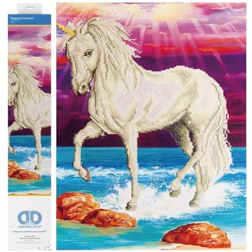 DIAMOND DOTZ DD12.005 - Original 5D Diamond Painting Set Magisches Einhorn, Kreativset mit 11837 Diamant Mosaiksteinen, XXL Malset ca. 77 x 51 cm, DIY Komplettset für Erwachsene und Kinder ab 8 Jahren