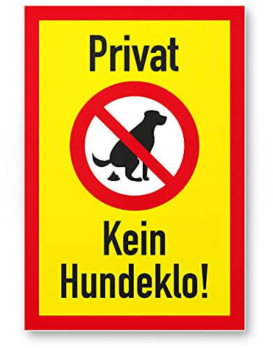 Komma Security Privat - Kein Hundeklo Schild Hunde kacken verboten - Verbotsschild Hundetoilette Hundeverbotsschild Verbot Hundeklo Hundekot Hundehaufen Hundekacke