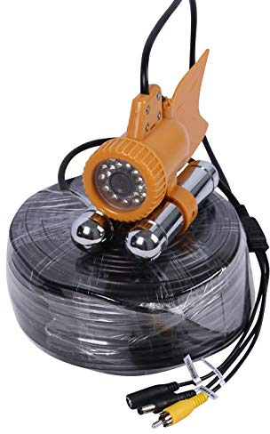 Vanxse - Cámara de pesca submarina HD 1000TVL 24 piezas LED blanco 100 grados vista de peces buscador de vídeo (cable de 30 metros)