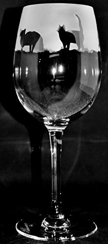 Great British Glass Cat Frieze Boxed 35cl Wine Glass