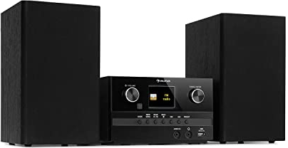 Auna Dab 2 CD-Lautsprecher, Bluetooth, HiFi-Anlage, UKW-Radio, tragbare Stereo-Radio, LCD-Display, MP3, AUX, Fernbedienung, Weckeralarm, CD-Player, Mini-Lautsprecher, HiFi-Anlagen, Kabel