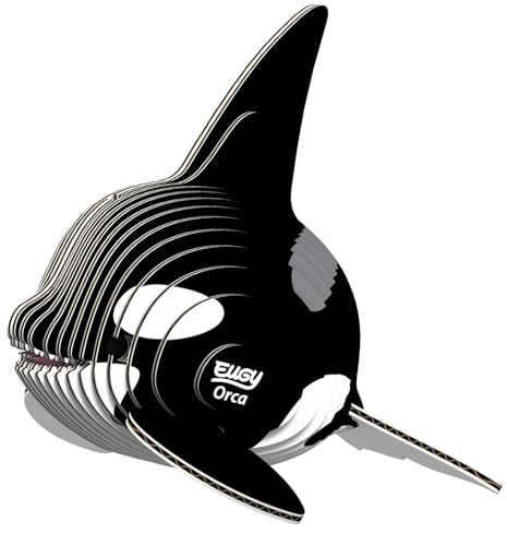 EUGY 650020 Orka Wal, 3D Tier-Puzzle für Kinder und Erwachsene zum Zusammenbauen, DIY Tierfigur, Bastelset ab 6 Jahren
