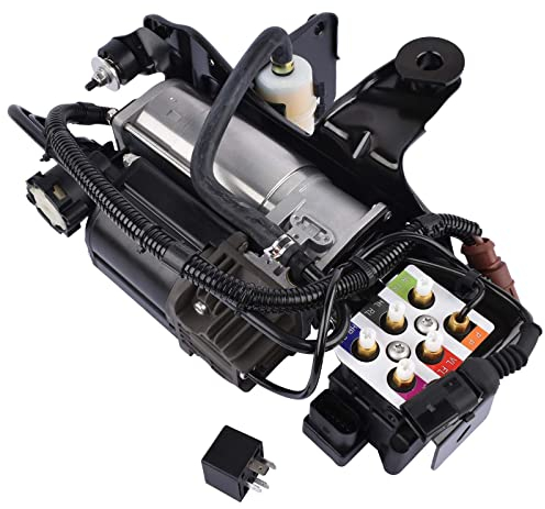 Flynsu Sospensioni pneumatiche del compressore complete Compatibile con A6 C6 4F bj 04-11 4F0616005 4F0616006 4F0616006A 4F0616005E con relè, blocco valvole sospensione pneumatica