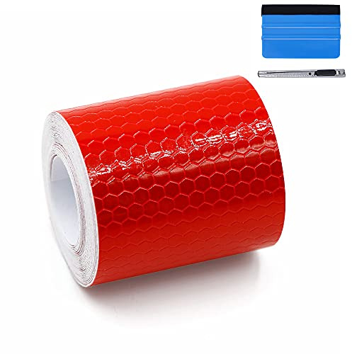 NewL Reflektierendes Klebeband für Autos, Sicherheitszeichen, Auto-Styling, selbstklebendes Warnklebeband, Motorrad-, Fahrradfolie, Dekoration, Werkzeug (rot, 5cm x 300cm)