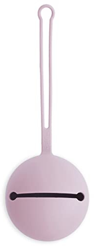 Mushie Nappfodral i Silikon | Förvaring Napphållare Fodral | Passa upp till tre nappar | Säker, Högkvalitativ och hållbar babytillbehör för Småbarn och Spädbarn | (Soft Lilac)