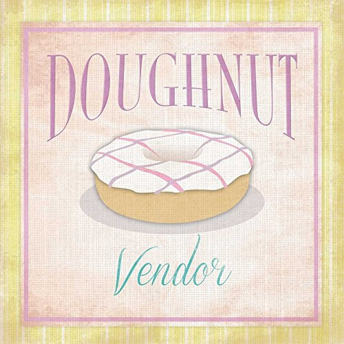 TELA-CON-AMERICAN-BOX Ciambelle Grigio Jace - Cucina quadrata Stampa artistica Cucina Rosa Telaio galleggiante 26_X_26_in