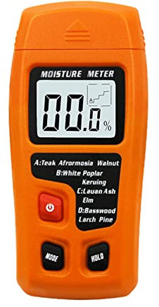 Hancaner Digitaler Holzfeuchtemesser Feuchtigkeitsmessgerät/Feuchtigkeitsmesser für Holz oder Baustoffen,mit LCD-Display 4 Modi umschaltbar mit 9-V-6F22-Batterie für Brennholz-Baumaterial