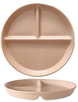 OnePine Platos de Porcelana con 3 Compartimentos, Plato de Control de Porciones, Platos Divididos Adultos Dieta para Hogares, Hoteles, Restaurantes