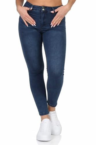 Hailys Damen Skinny Jeans Hose Push Jeanshose mit hohem Bund
