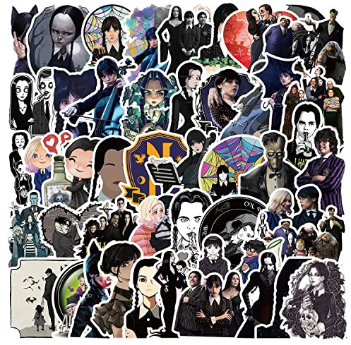 100PCSStickers Tim Burton Movies Stickers Waterproof for Decal,Laptop Hydro Flask Water Bottle