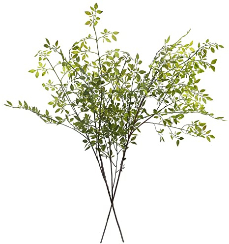 Melorca&Guilla Artificial Plants,2PCS 43 Green Faux Branches for Vase,Artificial Plants for Shop Garden Office Home Décor