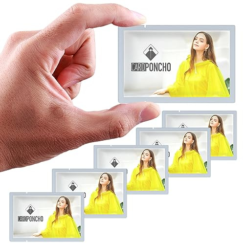 Cardponcho Disposable Clear Rain Ponchos for Adults with Hood bulk,travel poncho rain coats for emergency,pocket poncho adult compact for women men (5 pack)