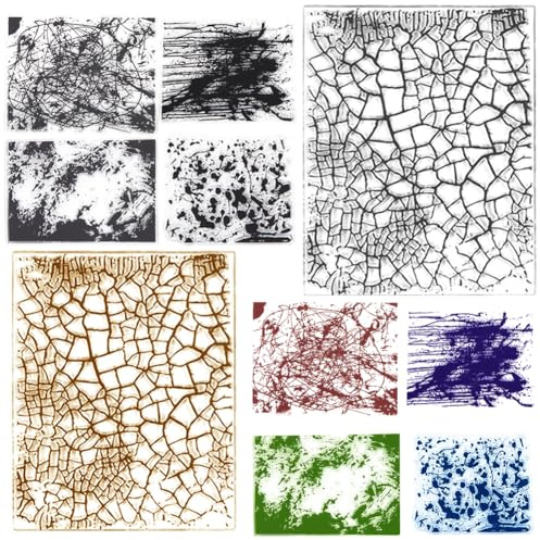 craspire 2 Arten von Flecken- und Rissklaren Gummidichtungen aus Silikon Transparente Silikonstempel für das Journaling, Kartenherstellung, DIY-Scrapbooking, handgemachte Fotoalben Dekoration