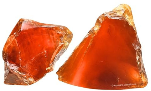 Amazing Gemstone 2 Stück Bernstein-Rohkristalle und Heilsteine, natürliche Steine zum Trommeln und Selbermachen