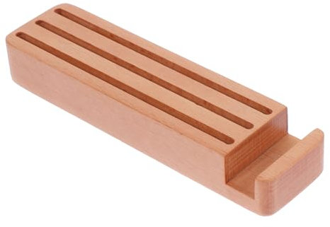 BESTonZON 3pcs Guitar Picks Case Beech Wood Storage Box Mobile Phone Bracket for Electric Acoustic Guitar