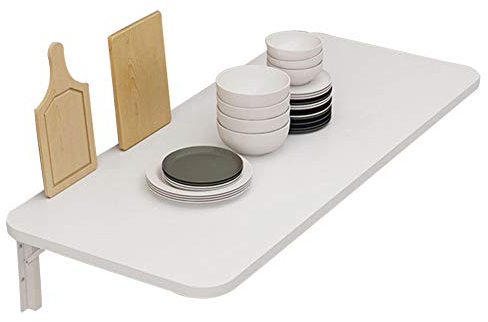 Klappbarer Wandtisch, Hochleistungs-Multifunktions-Laptoptisch, Couchtisch, Küche Und Esszimmer, Platzsparend, Für Schlafzimmer, Badezimmer, Waschküche, Garage, Schuppen, Mit Regal (L120×B50Cm(L
