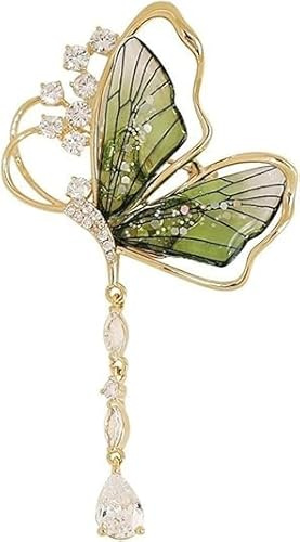 Schmetterling Brosche Insekt Schmetterling Kette Anstecknadel Kristall Strass Corsage Pin Quaste Anzug Kleid Brosche Mode Broschen für Frauen Mädchen Shining Pin für Hochzeit Braut Parteien