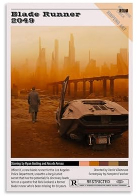 Blade Runner 2049 Ästhetisches Filmposter, Poster, dekorative Malerei, Leinwand, Wandposter und Kunstdruck, moderne Familienschlafzimmer-Dekoration, Poster, 30 x 45 cm