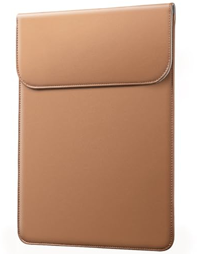 JETech Dünn Laptoptasche Hülle für MacBook Air 13 Zoll (M4/M3/M2) 2022-2025, MacBook Pro 13 Zoll (M2/M1) 2016-2022, PU Ledertasche (Braun)