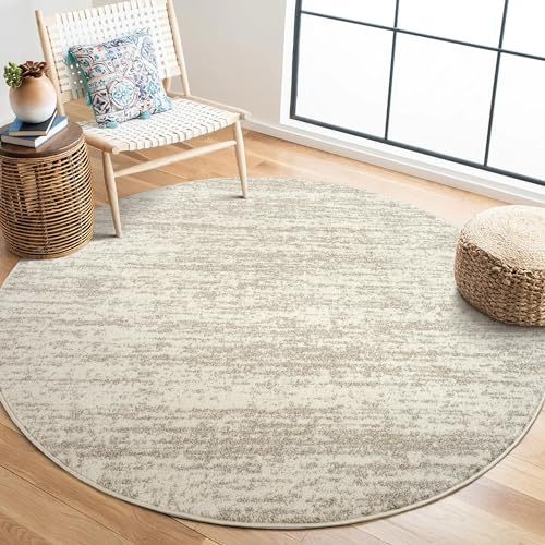 SANAT Oslo Teppich für das Wohnzimmer - Teppich mit modernem Design, Geeignet für Wohnzimmer, Flur, Esszimmer, Schlafzimmer, Küche und Kinderzimmer - Creme, Größe: 150 cm Rund