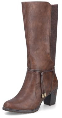 Rieker Damen Klassische Stiefel 96081, Frauen Stiefel,uebergangsstiefel,uebergangsschuhe,langschaftstiefel,hoher Absatz,braun (25),40 EU / 6.5 UK
