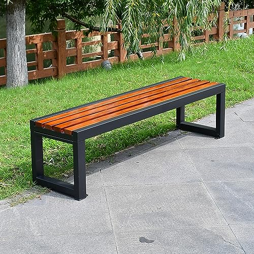 SORVA Gartenbank für draußen, wetterfeste Terrassenbank ohne Rückenlehne, Parkbank aus Metall, 2–3-Sitzer-Bankstuhl, verblasst Nicht, für Garten, Veranda, Balkon, Poolrand, Park (Farbe: B, Größe:
