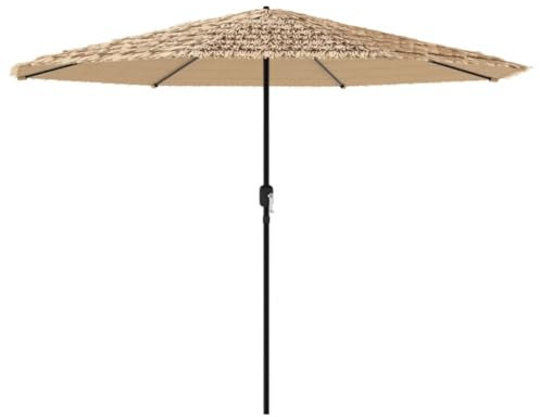 vidaXL Garden Parasol Brown - 152.8x152.8x97.6 Outdoor Umbrella - Polyester Sun Rain Protection, Powder-Coated Steel Pole with Crank Mechanism