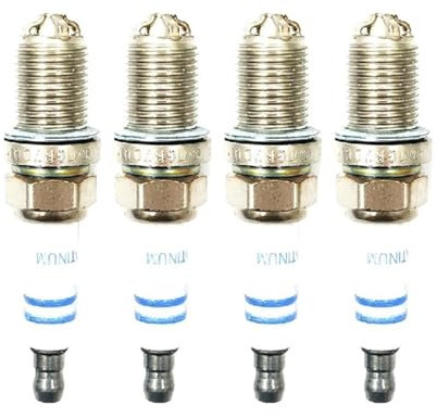 1-8PCS Solid Terminal Zündkerzen F7RTC R4-6pcs 0242236562 Doppelte Platin-Zündkerze 12120037608 Passend for BMW E46 E39 E36 E38 Kompatibel mit Audi A4 A6 A8 FGR7DQP Zündkerze Solides Terminal(4psc)