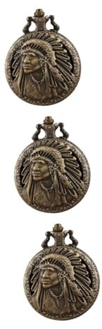 WRITWAA 3stücke Vintage Taschenuhr Unisex Quarz Uhr Mit Retro-Design Halskette Für Sammler Und Praktische Nutzung Leicht Und Tragbar Für