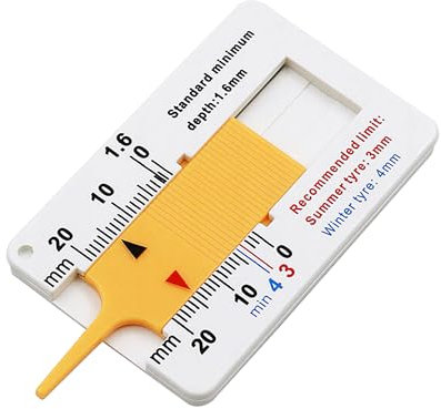 Flaconi Spessimetro per Pneumatici per Auto,0-20 mm Misuratore Battistrada Pneumatici,Misuratore di Profondità del Battistrada del Pneumatico,per la Misurazione Della Profondità del Battistrada