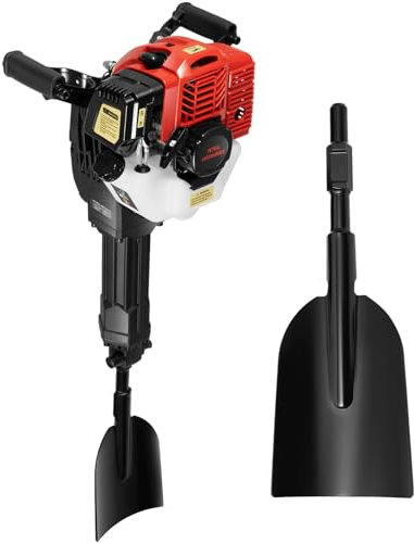 VonVVer Trivella per alberi da giardino a benzina, 52 cc, 2 stroke, 1,3 l, 1900 W, per trincea manuale, 1500 volte/min, scavatrice manuale