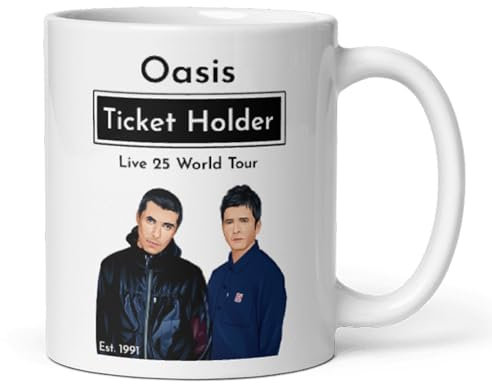 Confidently Quirky - Funny Oasis Ticket Holder 2025 White Mug, Secret Santa Oasis Tickets, Oasis Concert 2025, Got Tickets 2025 Oasis