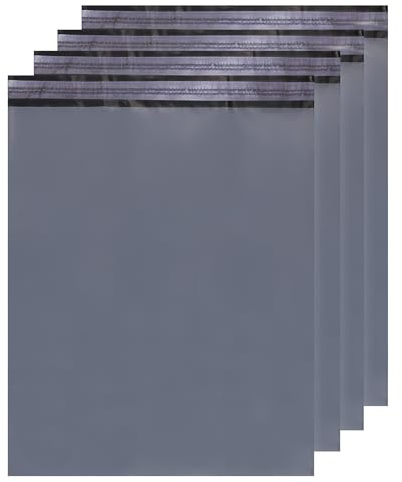 Double Dragon Große Selbstklebende Versandtaschen 17 x 24 (Grau) | Manipulationssicher, Stabil & Langlebig | Extra Starke Poly-Versandbeutel für Kleidung, Pakete & Lagerung (25 Stück)