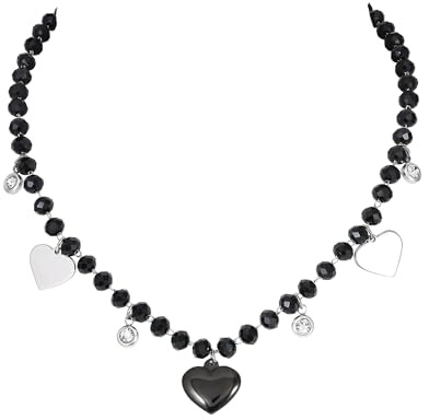 JJDreams Anhänger Halskette Damen Necklace Boho Edelstahl Love Halskette Schmuck Verstellbare Kette Geschenke für Freundin Frau Damen Freund
