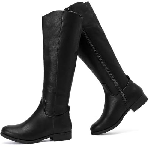 Ruiee Womens Knee High Boots Fall Winter Fashion Boots.1873909 BK PU 8