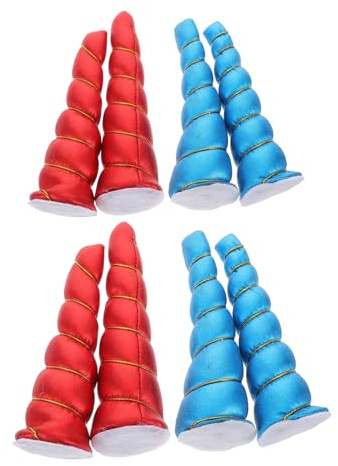 Yardwe 4paare Einhornhorn-bastelset Für Diy-projekte Ornamente Spiralhorn-haaraccessoires Zubehör Zur Herstellung Von Stirnbändern Und Haarspangen