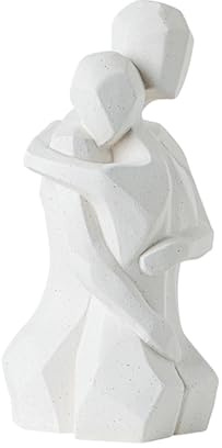Tauzveok Schwarz Deko Couple Skulptur, Modern Abstract Kunst Geometrie Skulpturen Keramik Deko Statue Dekoration Zuhause, Bar,Bücherregal,Schlafzimmer, Schreibtisch Dekor,Weiß