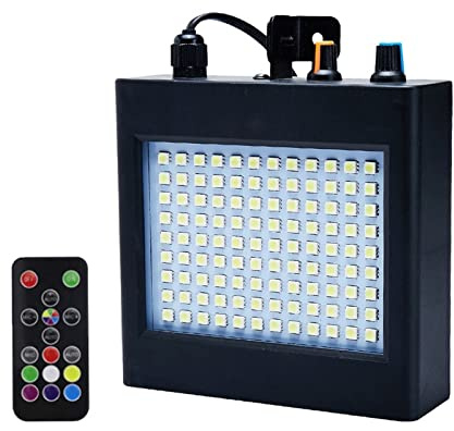 JOJIDE Luci Discoteca, Remoto 108. LED RGB. Strobe Stage Lighting Effect Sound Sound Actived Club Disco Party DJ. Vacanza con controllo della velocità variabile(White)
