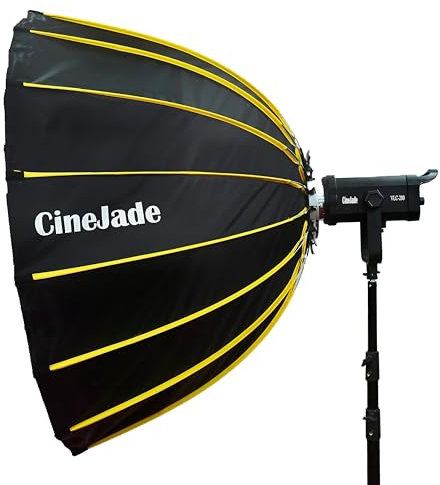 CineJade Softbox parabolico da 120 cm, supporto Bowens, con griglia e doppia diffusione, fotografia professionale e illuminazione video