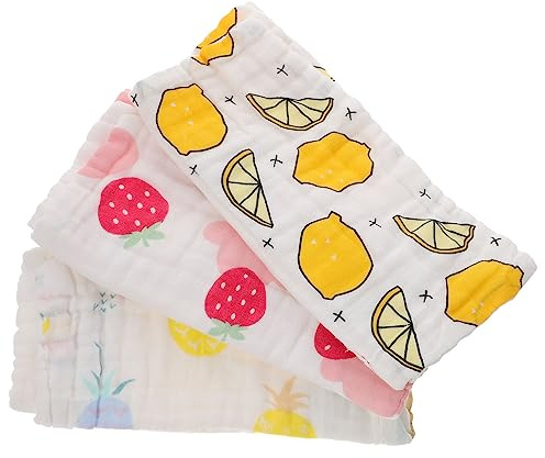Toallitas para Bebés de Algodón, 3 Piezas, Suaves, Absorbentes y Delicadas | Paños Faciales para Recién Nacido, Uso Multiusos, No Irritan la Piel, Obsequio para Padres Primerizos y Navidad