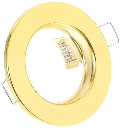SOPOTUTU Recessed Light Trim Ring and Housing for Mr16 Gu10 Lights, Iron Material Gold Finish, Compatible Commercial and Home Lighting Installations