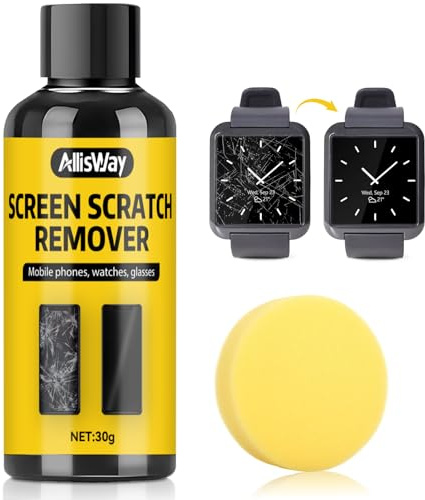 AllisWay Rimuovi Graffi Vetro, Rimuovi Graffi Plastica, Glass Polish, Ripara Piccoli Graffi Sulle Superfici Degli Specchi, Adatto per Telefoni Cellulari, Orologi e Schermi Elettronici, 30 g