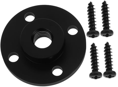 Mikrofon Schwarz Wandflanschhalterung Aluminiumlegierung aus 3/8-16 | Flexibel, Tisch und Wandmontage, Einfache Installation, Stabil für Projektor und Fischlampen Setups