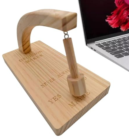 Decision Maker - Natural Wood Color Creative Magnetic Swing | Wooden Desk Tabletop Game Toy, Interactive For Women Men Boys Girls Fun Office And Home Gadget