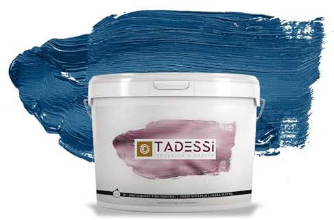 TADESSI Color Vista Wandfarbe Blau - Tiefseeblau - Matte Dispersionsfarbe - Hochwertige Innenfarbe für Wand und Decke - 5 Liter