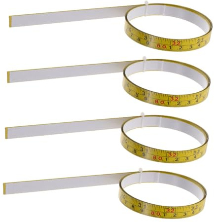 HOLIDYOYO 4pcs Peel and Stick Measuring Tape Adhesive Backed Tape Measure Adhesive Metric Ruler Ruler Yellow