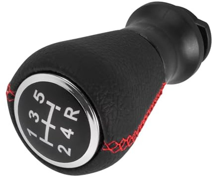 JFRKGMU Para Peugeot 206 406 Perilla Palanca Cambios Cuero Cubierta Bota Polaina Accesorios Coches Pomo Cambios Palanca(Red B)