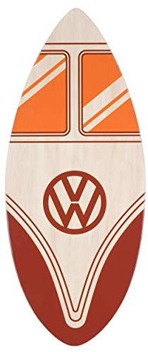 Board Masters VW Collection - Volkswagen Skimboard Echtholz (104 cm) Unisex mit T1 Bulli Bus Design (Bus Front/Rot)