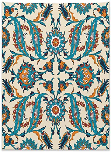 ABAKUHAUS Arabeske Wandteppich, Antike Boho Motiv aus Weiches Mikrofaser Stoff Waschbar ohne Verblassen Digitaldruck, 110 x 150 cm, Mehrfarbig